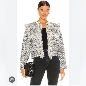 All Saints Black and White Tweed Jacket